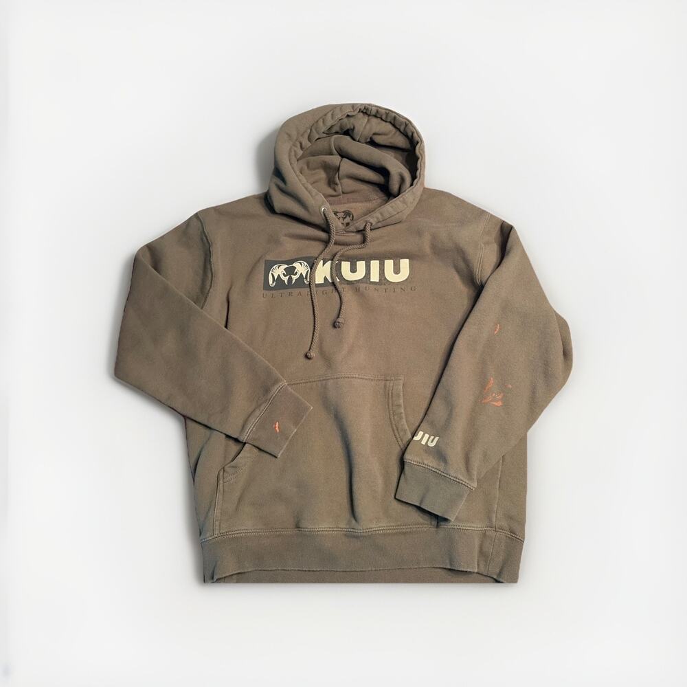 KUIU Hoodie Mens M Green Pullover Fleece Graphic Sweatshirt NOTE